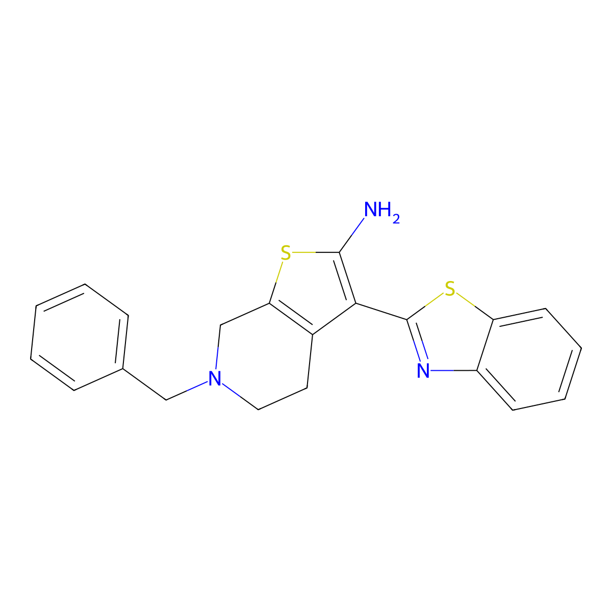 3-(1,3-Benzothiazol-2-yl)-6-benzyl-4,5,6,7-tetrahydrothieno[2,3-c]pyridin-2-amine molecular structure, CAS 1105194-89-5