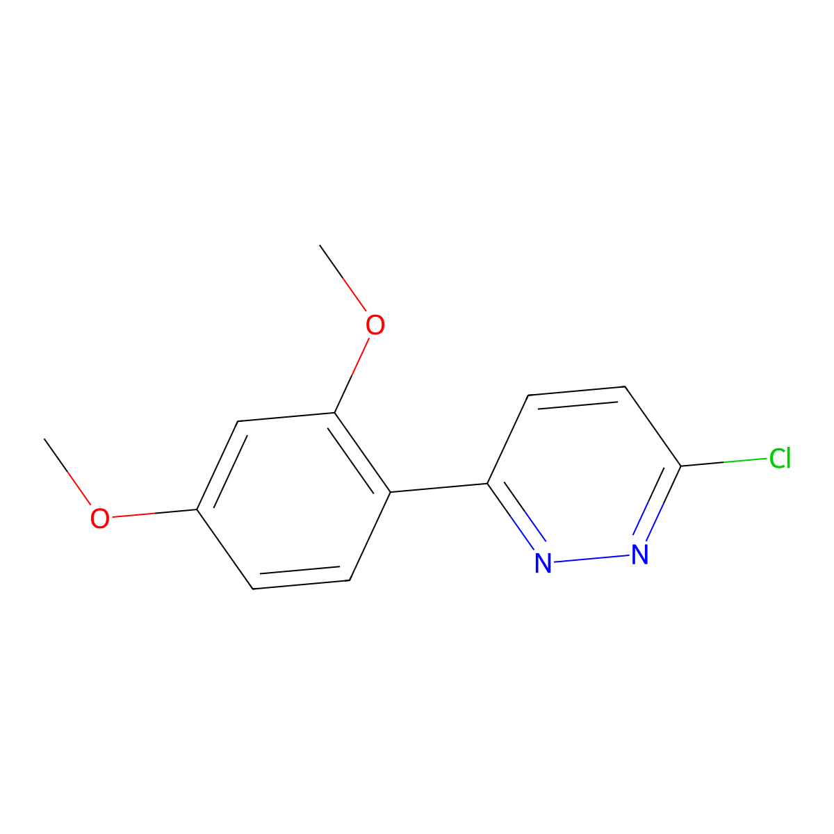3-Chloro-6-(2,4-dimethoxyphenyl)pyridazine molecular structure, CAS 1105194-90-8