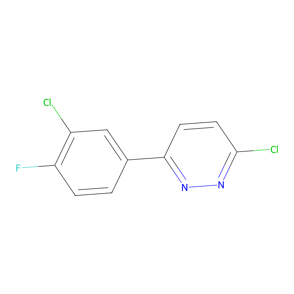 3-Chloro-6-(3-chloro-4-fluorophenyl)pyridazine molecular structure, CAS 1105194-94-2