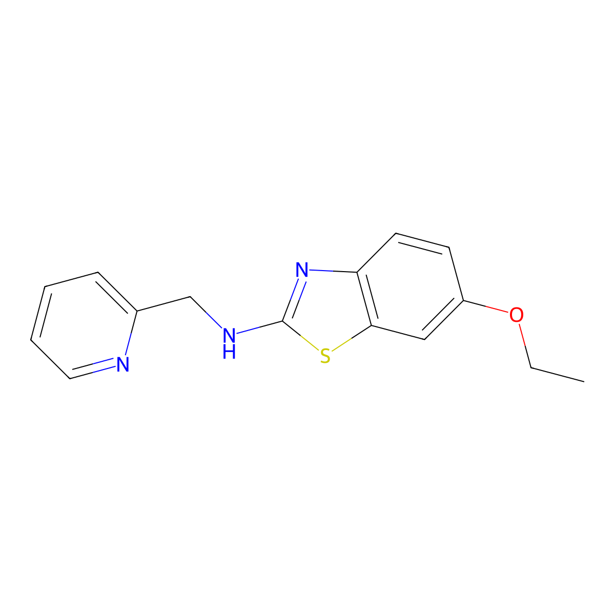 6-ethoxy-N-(pyridin-2-ylmethyl)-1,3-benzothiazol-2-amine molecular structure, CAS 1105194-96-4