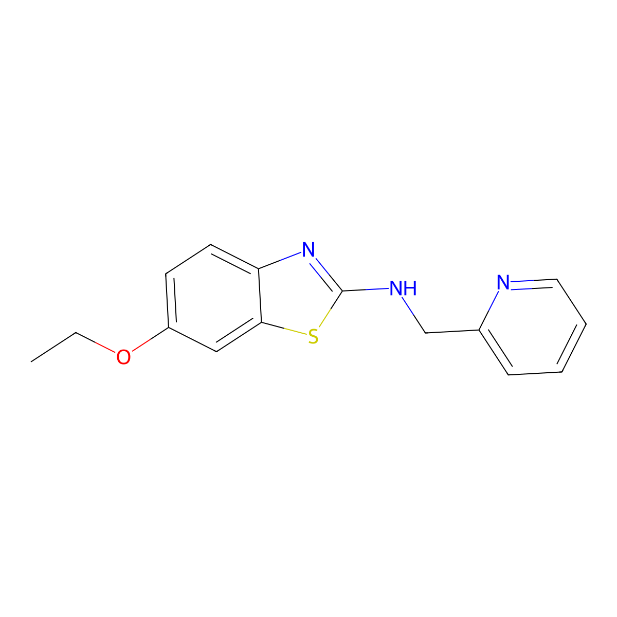 6-ethoxy-N-(pyridin-2-ylmethyl)-1,3-benzothiazol-2-amine molecular structure, CAS 1105194-96-4