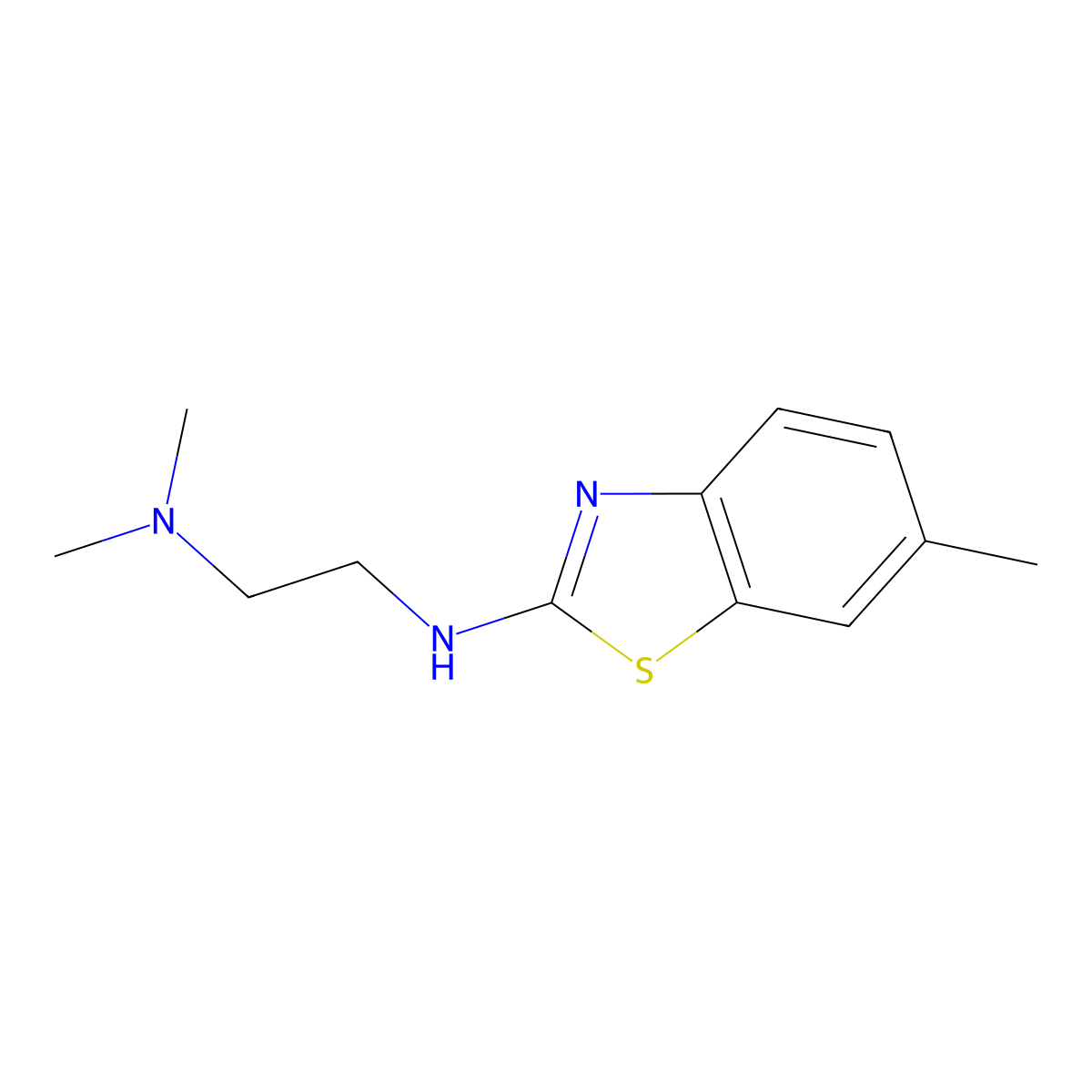N,N-dimethyl-N'-(6-methyl-1,3-benzothiazol-2-yl)ethane-1,2-diamine molecular structure, CAS 1105194-97-5