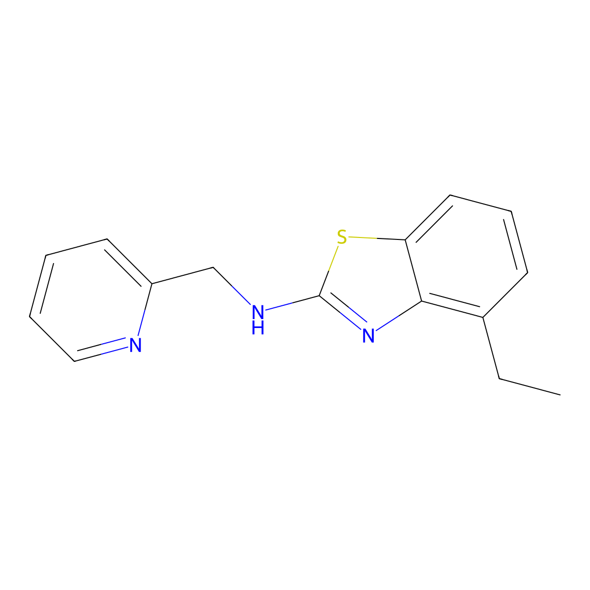 4-ethyl-N-(pyridin-2-ylmethyl)-1,3-benzothiazol-2-amine molecular structure, CAS 1105195-00-3