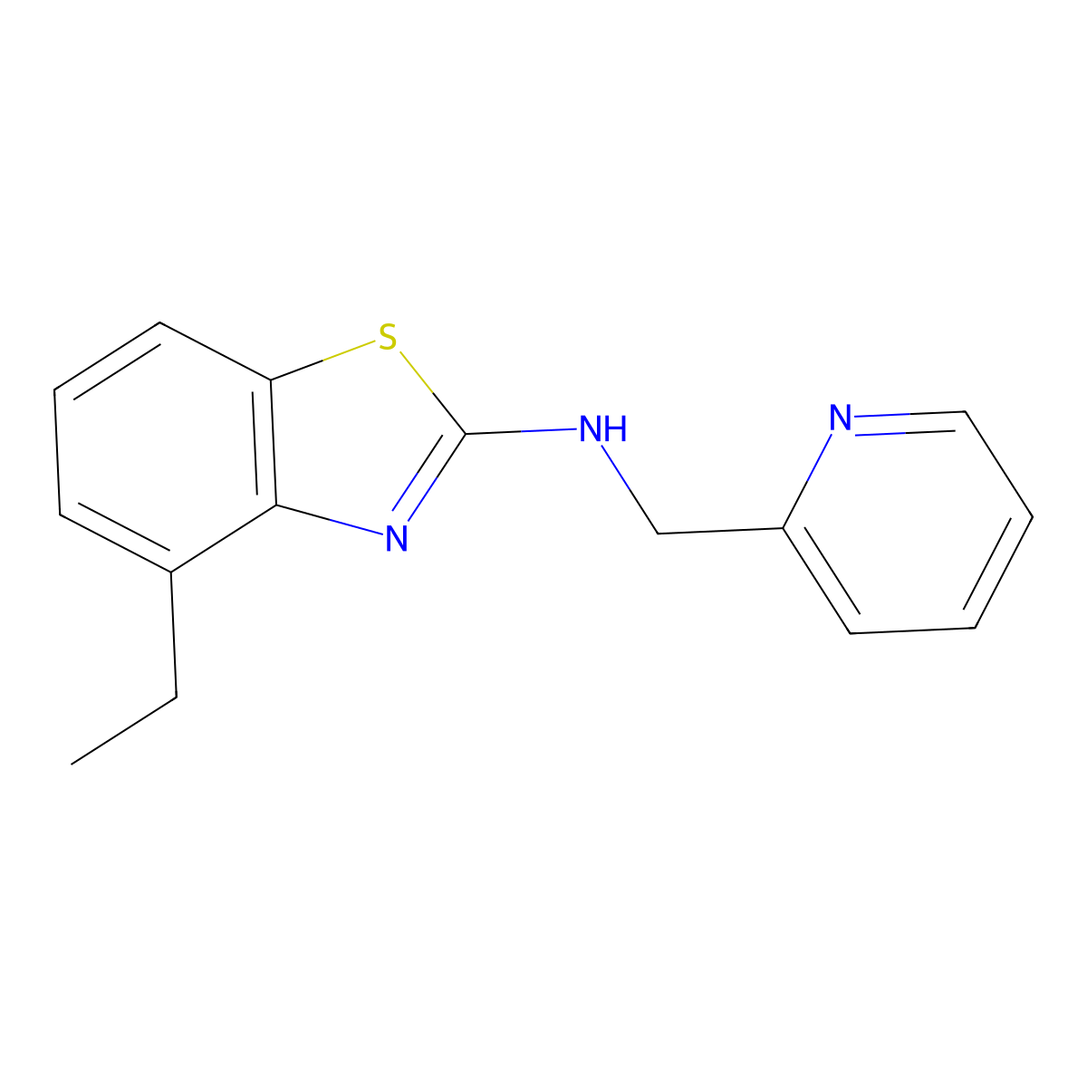 4-ethyl-N-(pyridin-2-ylmethyl)-1,3-benzothiazol-2-amine molecular structure, CAS 1105195-00-3