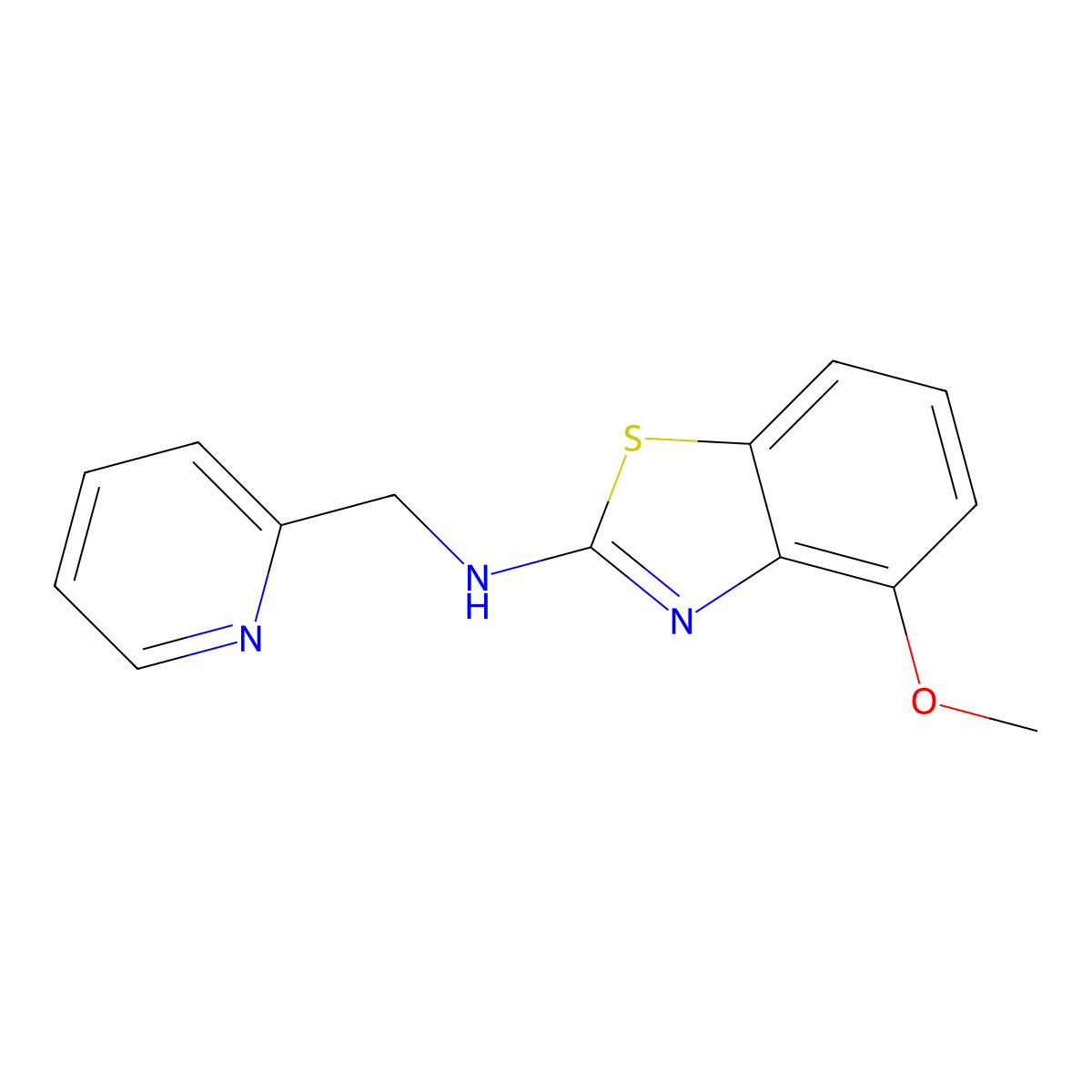4-methoxy-N-(pyridin-2-ylmethyl)-1,3-benzothiazol-2-amine molecular structure, CAS 1105195-04-7