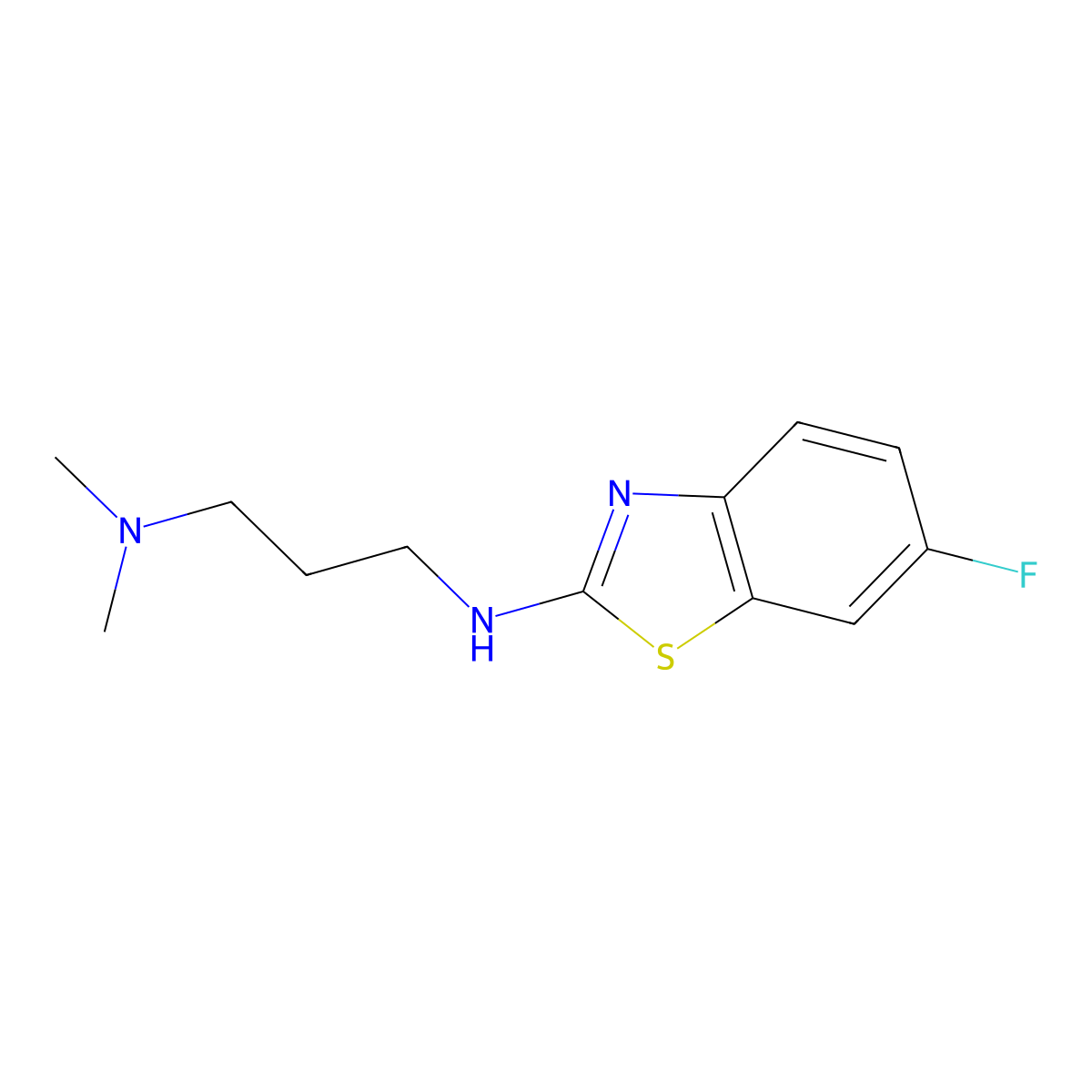 N'-(6-fluoro-1,3-benzothiazol-2-yl)-N,N-dimethylpropane-1,3-diamine molecular structure, CAS 1105195-09-2