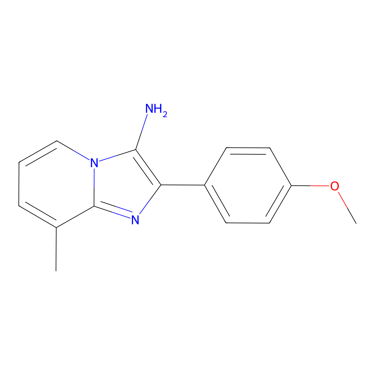 2-(4-Methoxyphenyl)-8-methylimidazo[1,2-a]pyridin-3-amine molecular structure, CAS 1105195-10-5