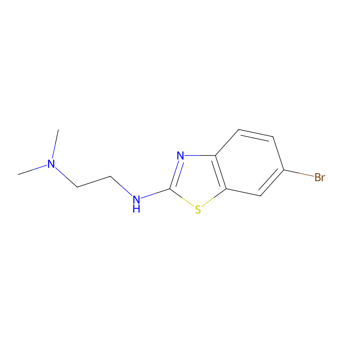 N'-(6-bromo-1,3-benzothiazol-2-yl)-N,N-dimethylethane-1,2-diamine molecular structure, CAS 1105195-13-8
