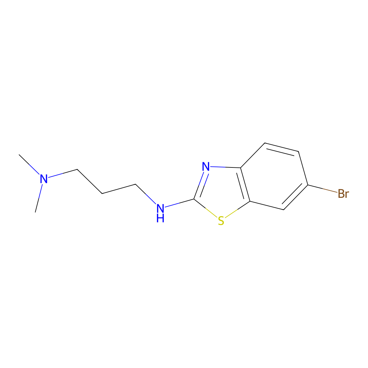 N'-(6-bromo-1,3-benzothiazol-2-yl)-N,N-dimethylpropane-1,3-diamine molecular structure, CAS 1105195-16-1