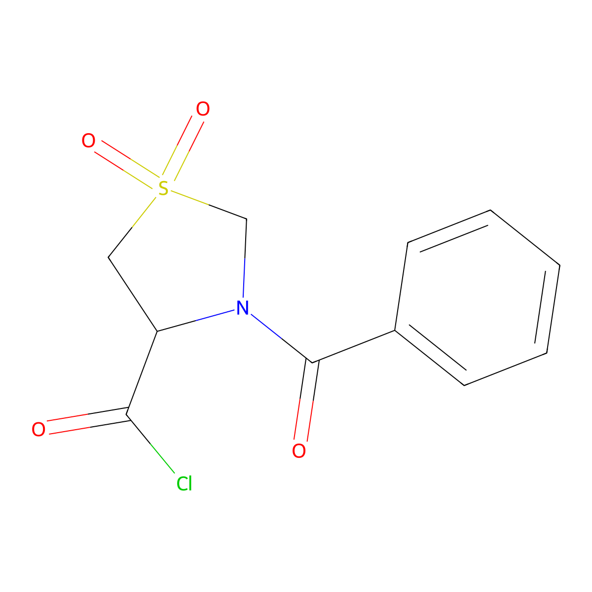 3-Benzoyl-1,3-thiazolidine-4-carbonyl chloride 1,1-dioxide molecular structure, CAS 1105195-19-4