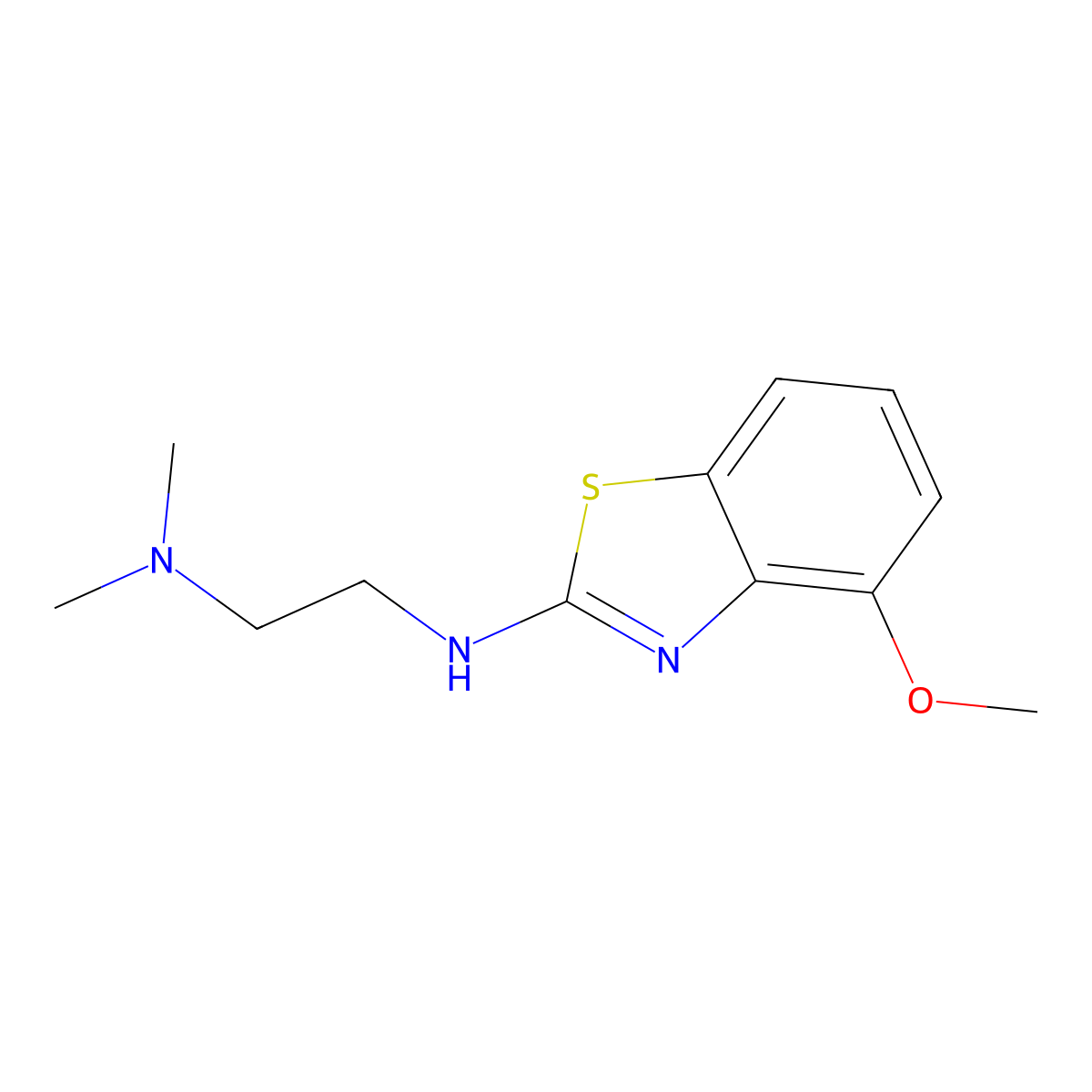 N'-(4-methoxy-1,3-benzothiazol-2-yl)-N,N-dimethylethane-1,2-diamine molecular structure, CAS 1105195-20-7