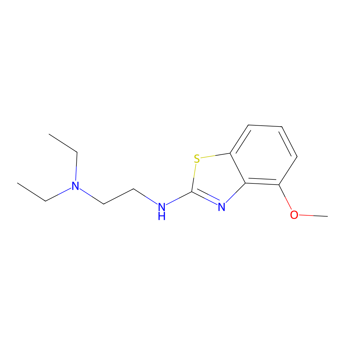 N,N-diethyl-N'-(4-methoxy-1,3-benzothiazol-2-yl)ethane-1,2-diamine molecular structure, CAS 1105195-27-4