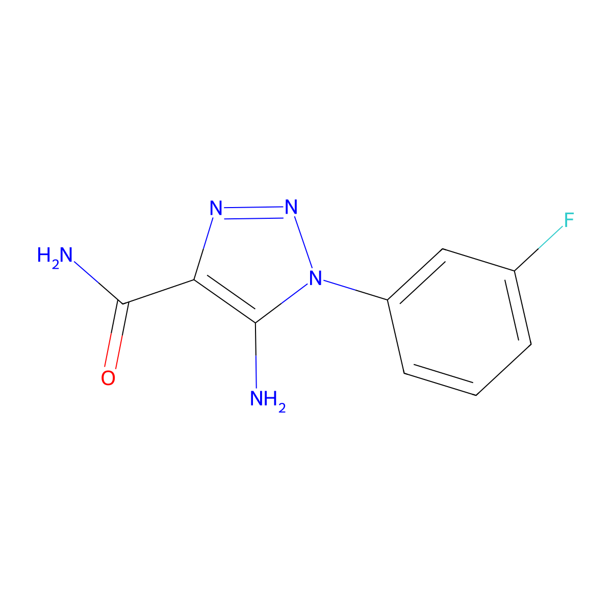 5-Amino-1-(3-fluorophenyl)-1H-1,2,3-triazole-4-carboxamide molecular structure, CAS 1105195-29-6