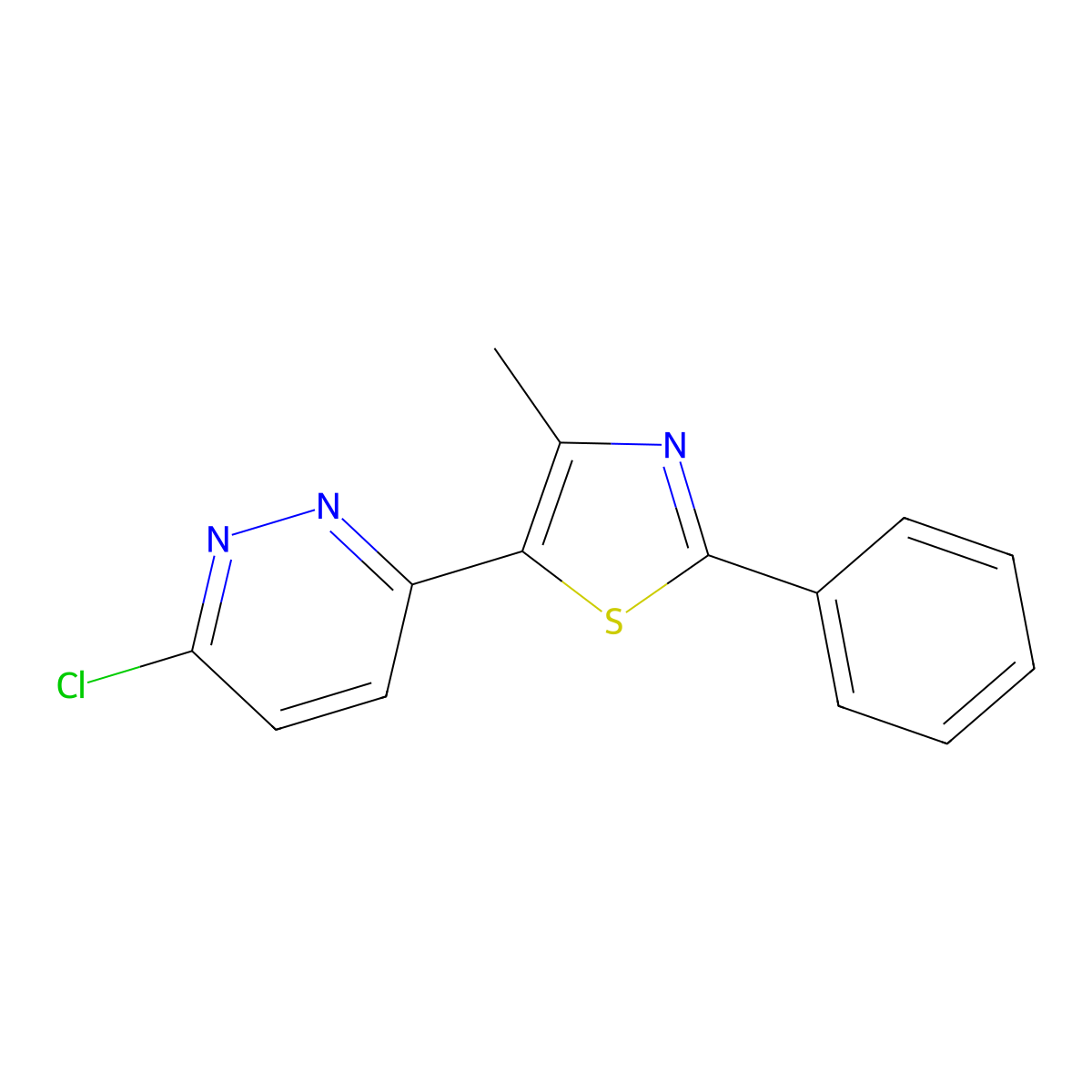 3-Chloro-6-(4-methyl-2-phenyl-1,3-thiazol-5-yl)pyridazine molecular structure, CAS 1105195-31-0