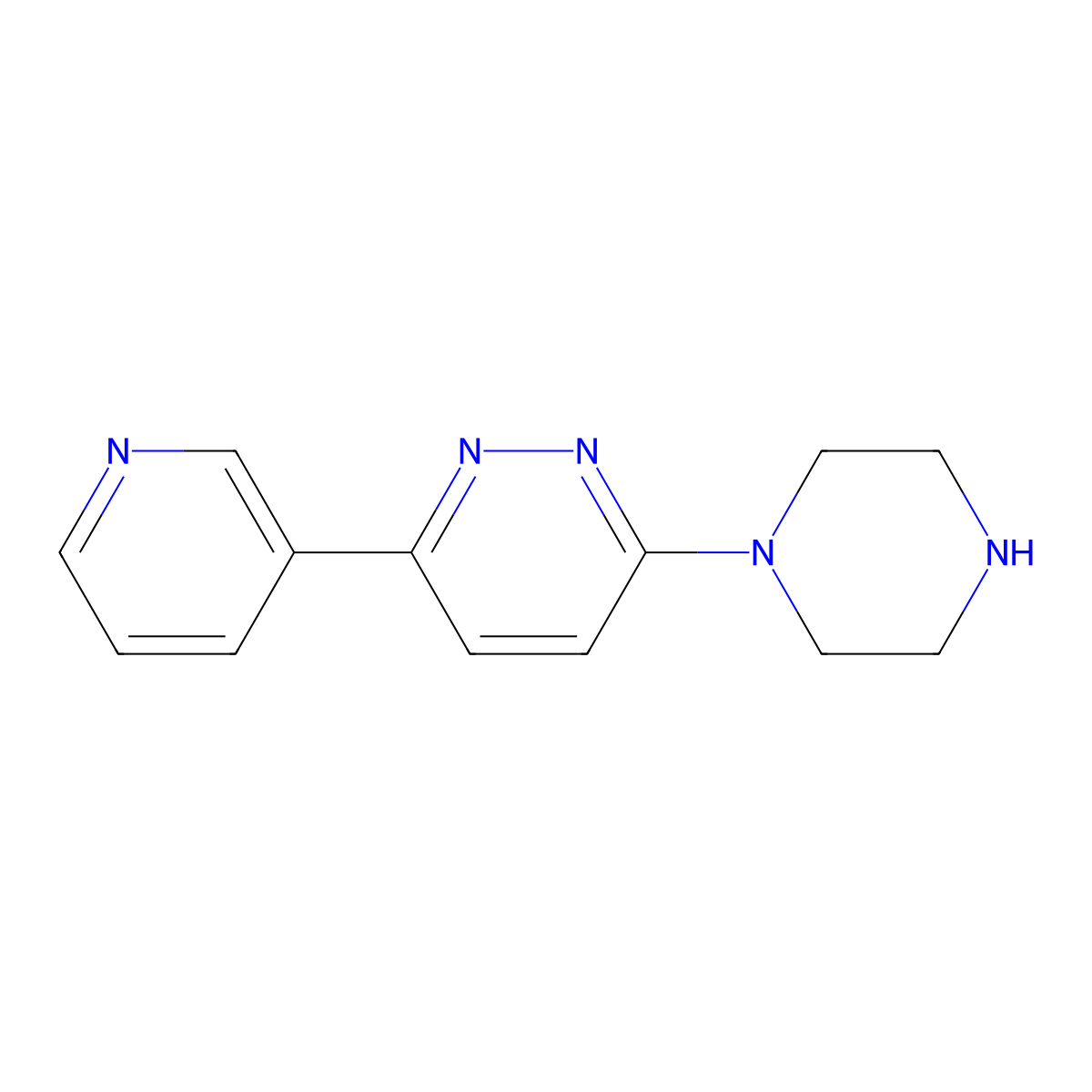 3-Piperazin-1-yl-6-pyridin-3-ylpyridazine molecular structure, CAS 1105195-34-3