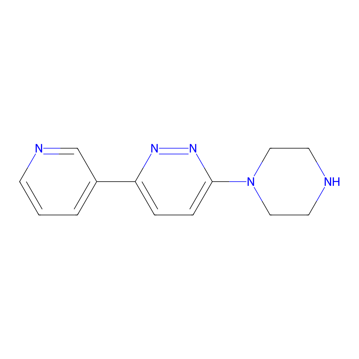 3-Piperazin-1-yl-6-pyridin-3-ylpyridazine molecular structure, CAS 1105195-34-3