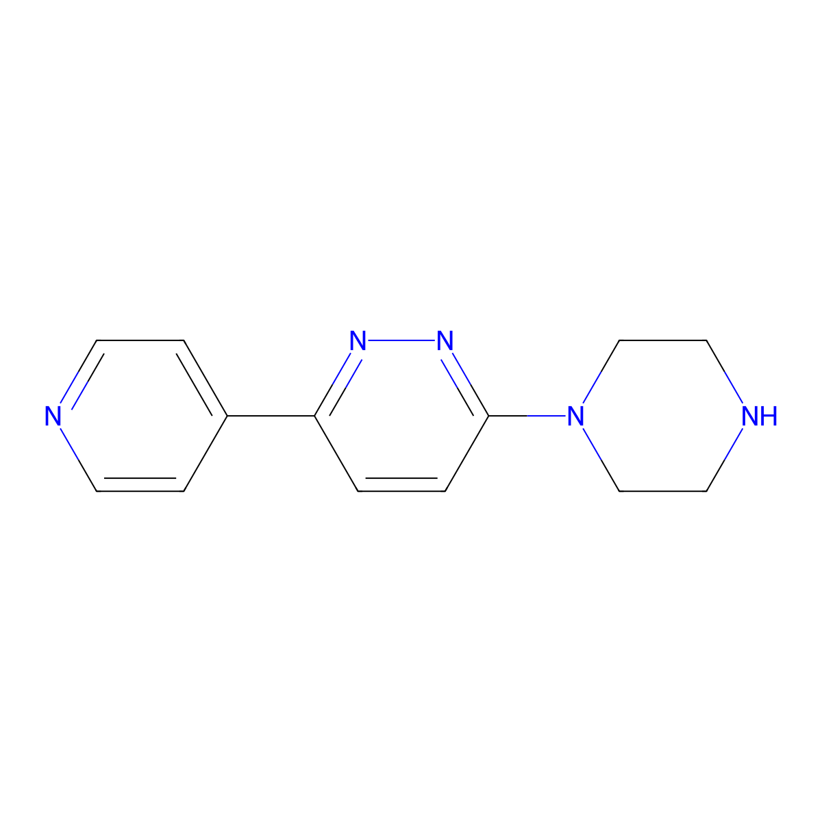 3-Piperazin-1-yl-6-pyridin-4-ylpyridazine molecular structure, CAS 1105195-37-6