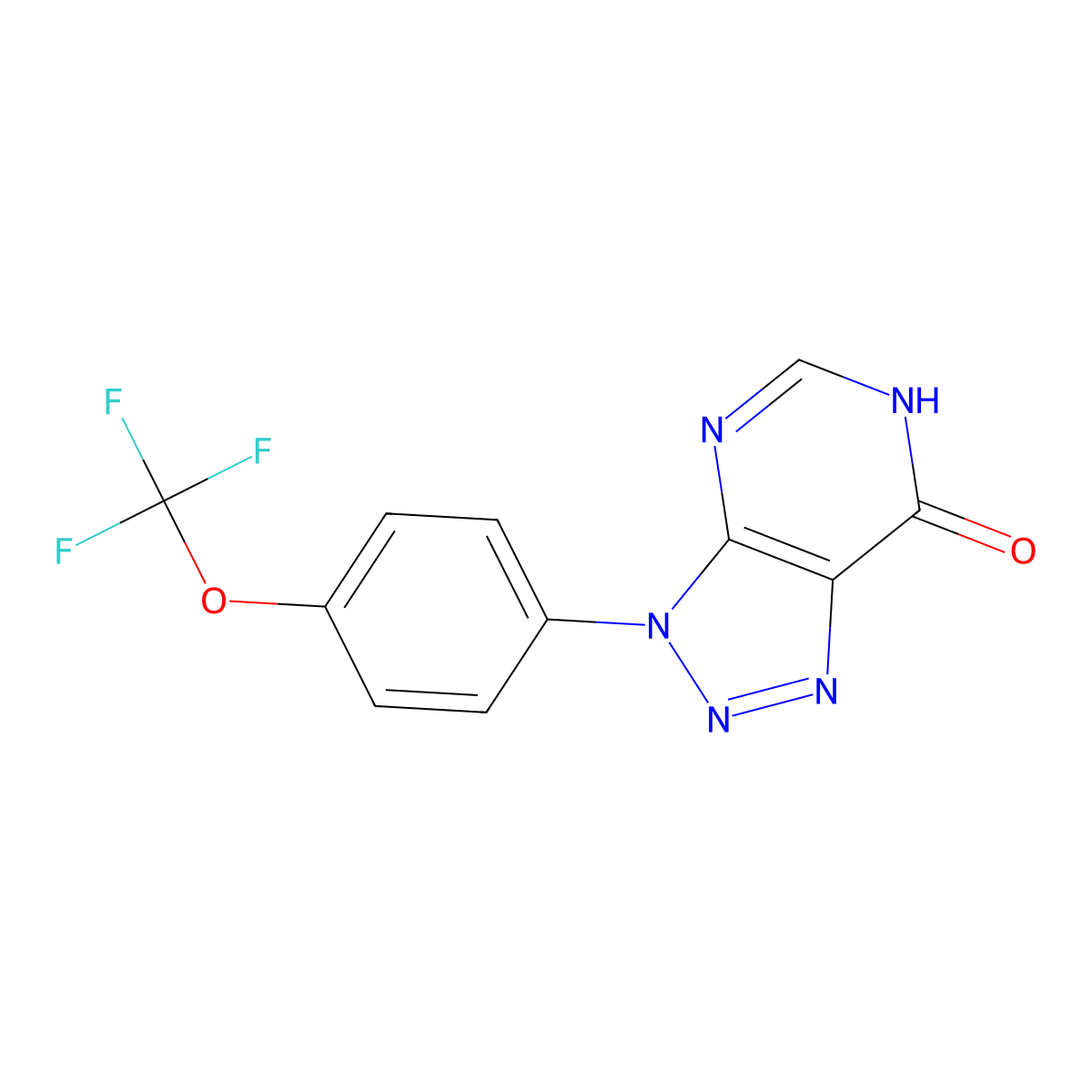 3-[4-(trifluoromethoxy)phenyl]-3,6-dihydro-7H-[1,2,3]triazolo[4,5-d]pyrimidin-7-one molecular structure, CAS 1105195-38-7