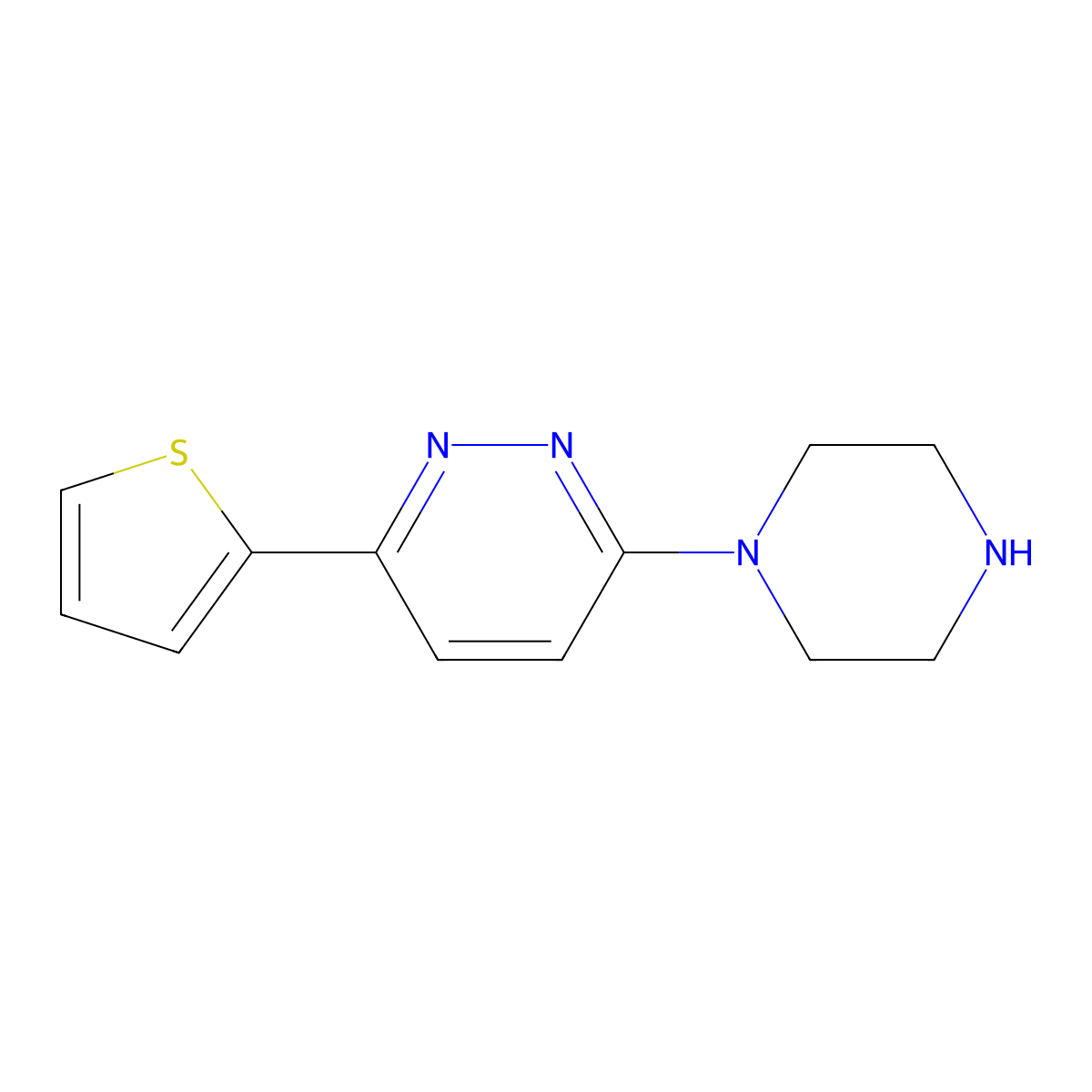 3-Piperazin-1-yl-6-(2-thienyl)pyridazine molecular structure, CAS 1105195-40-1