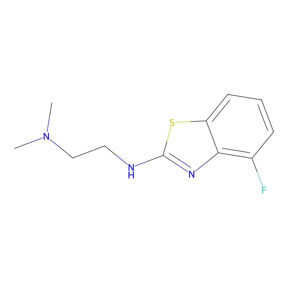 N'-(4-fluoro-1,3-benzothiazol-2-yl)-N,N-dimethylethane-1,2-diamine molecular structure, CAS 1105195-42-3