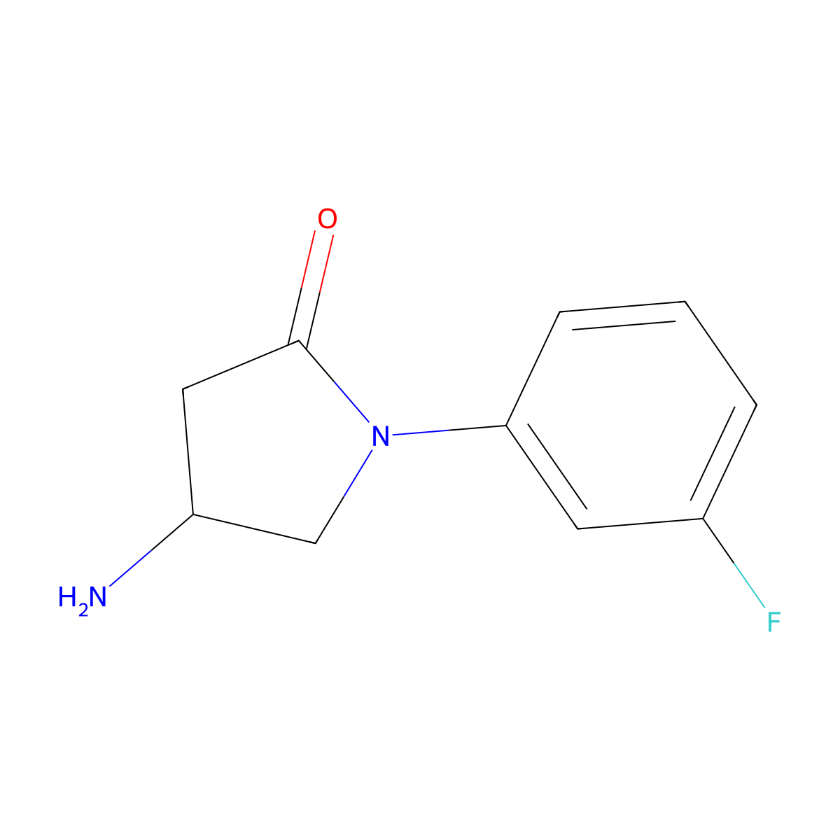 4-Amino-1-(3-fluorophenyl)pyrrolidin-2-one molecular structure, CAS 1105195-46-7