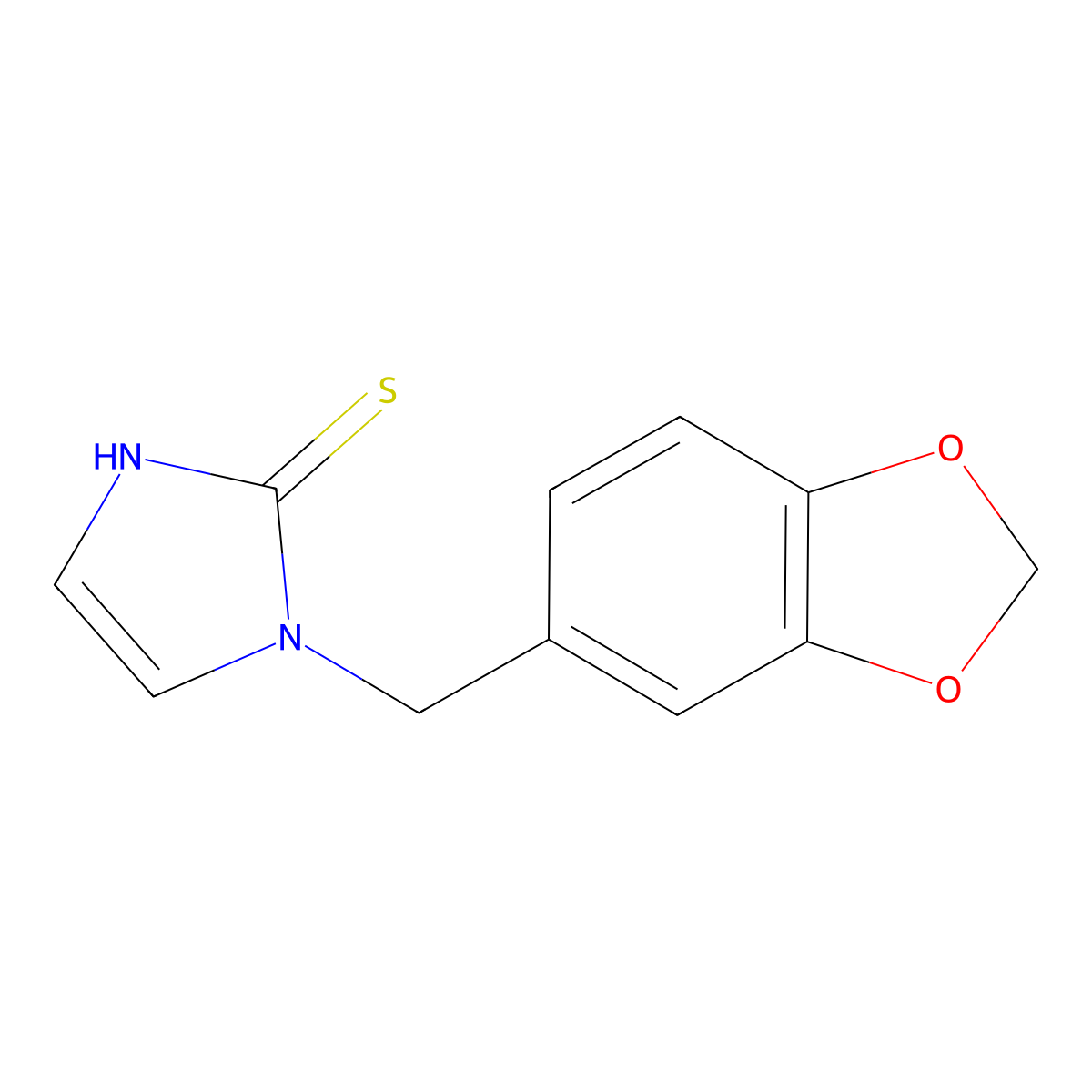 1-(1,3-benzodioxol-5-ylmethyl)-1H-imidazole-2-thiol molecular structure, CAS 1105195-60-5