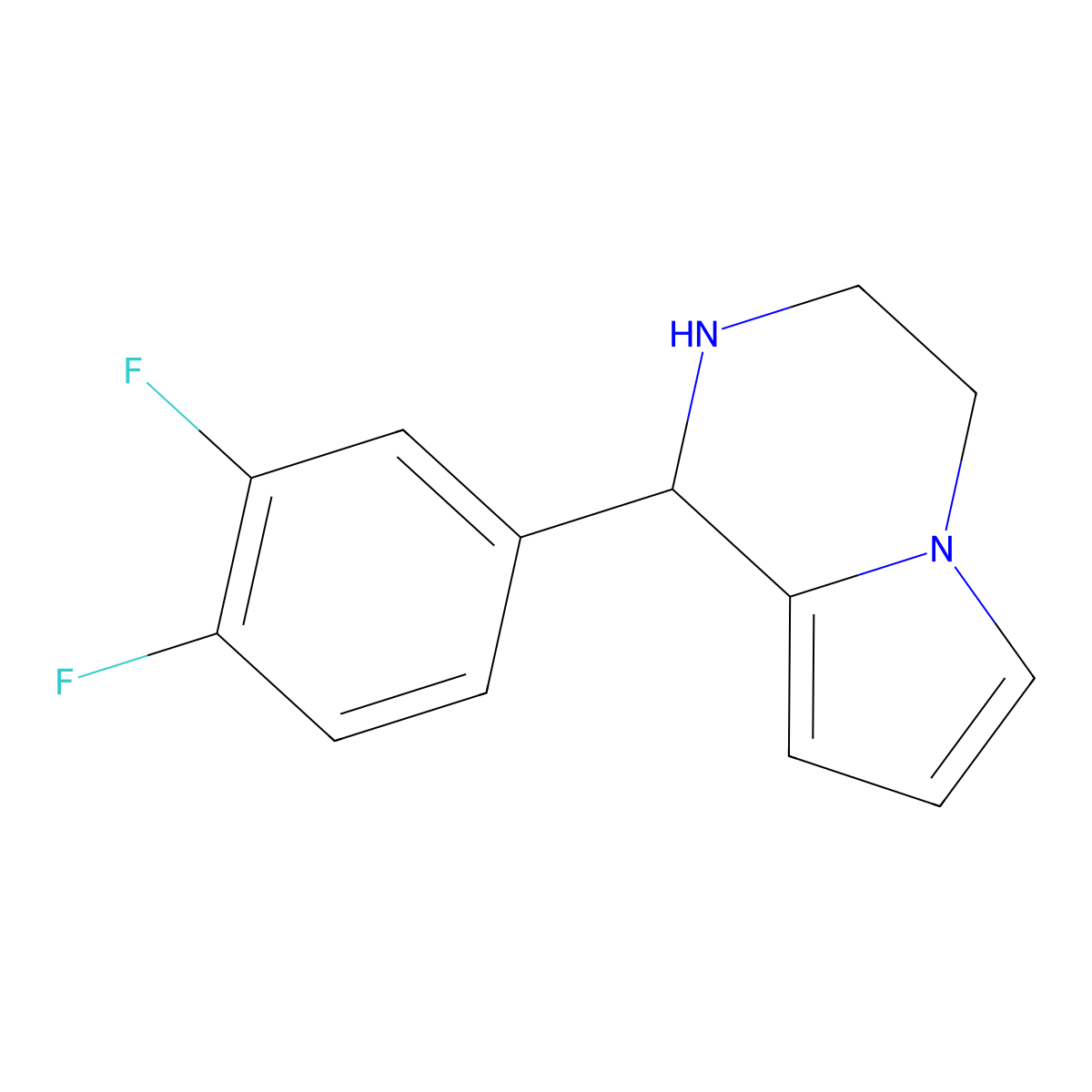 1-(3,4-Difluorophenyl)-1,2,3,4-tetrahydropyrrolo[1,2-a]pyrazine molecular structure, CAS 1105195-72-9