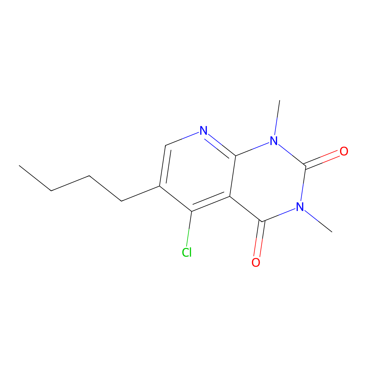 6-Butyl-5-chloro-1,3-dimethylpyrido[2,3-d]pyrimidine-2,4-dione molecular structure, CAS 1105195-91-2