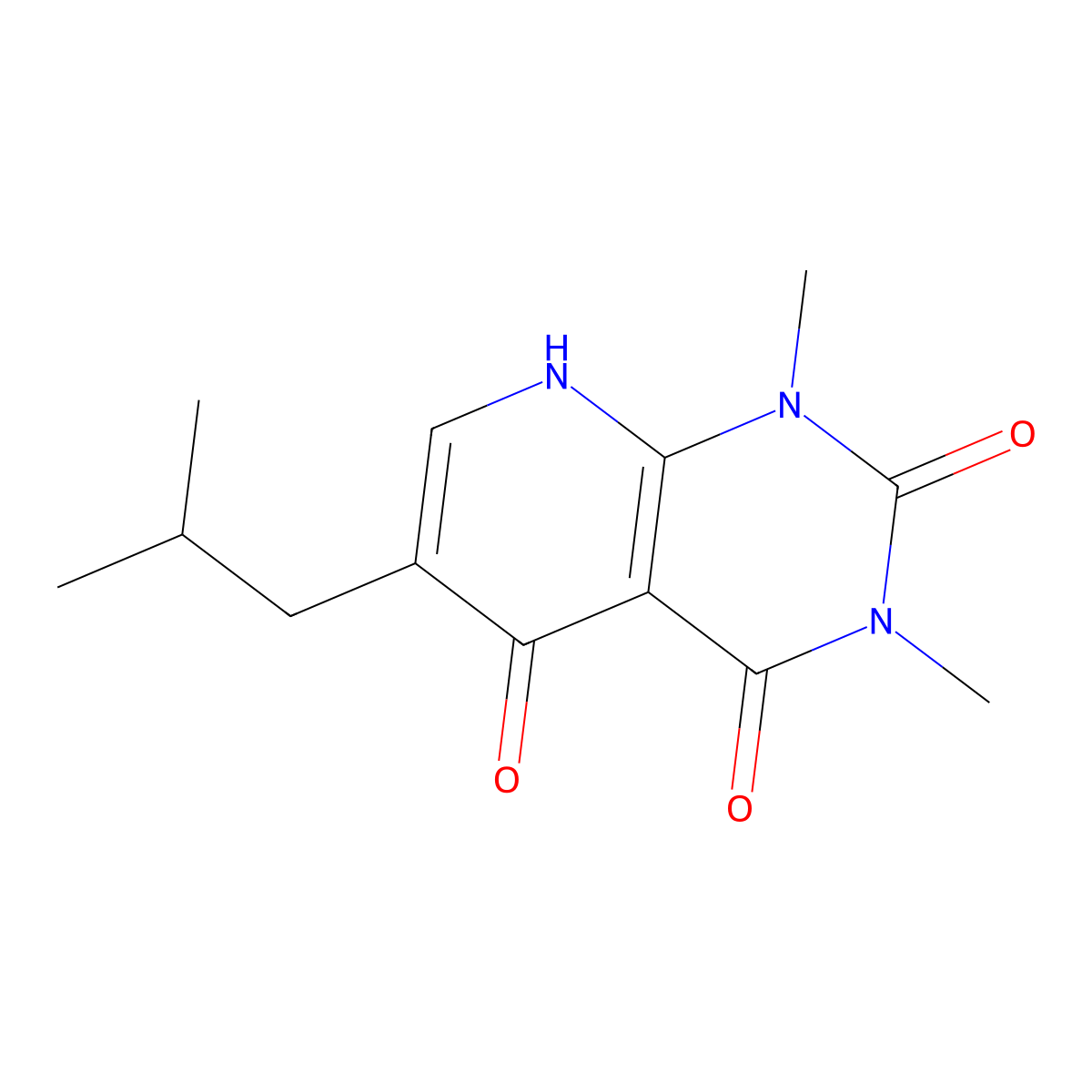 5-hydroxy-6-isobutyl-1,3-dimethylpyrido[2,3-d]pyrimidine-2,4(1H,3H)-dione molecular structure, CAS 1105195-94-5