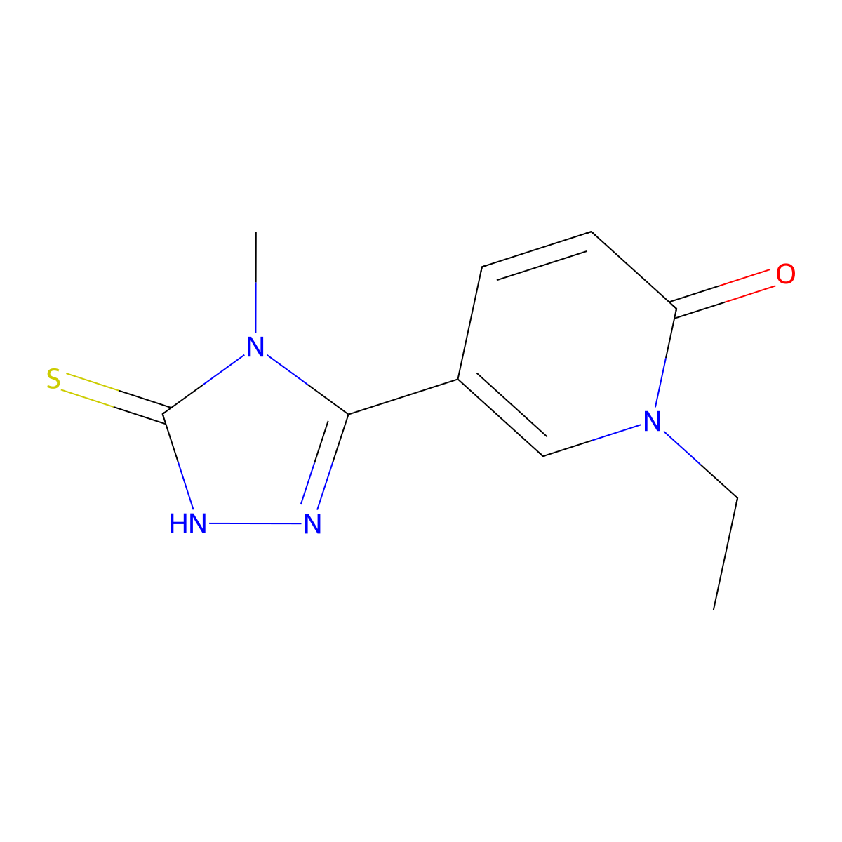 1-ethyl-5-(5-mercapto-4-methyl-4H-1,2,4-triazol-3-yl)pyridin-2(1H)-one molecular structure, CAS 1105196-02-8
