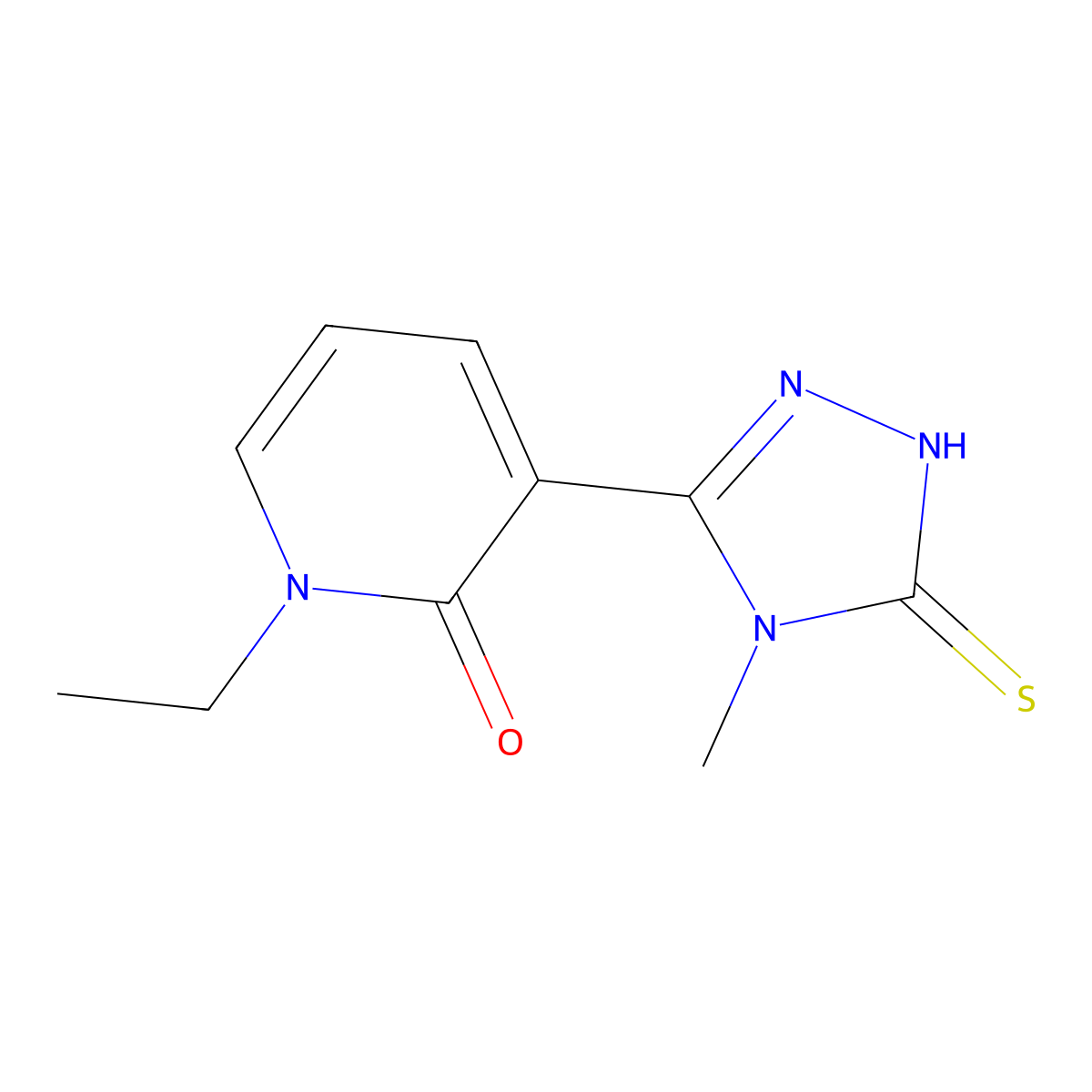 1-ethyl-3-(5-mercapto-4-methyl-4H-1,2,4-triazol-3-yl)pyridin-2(1H)-one molecular structure, CAS 1105196-08-4