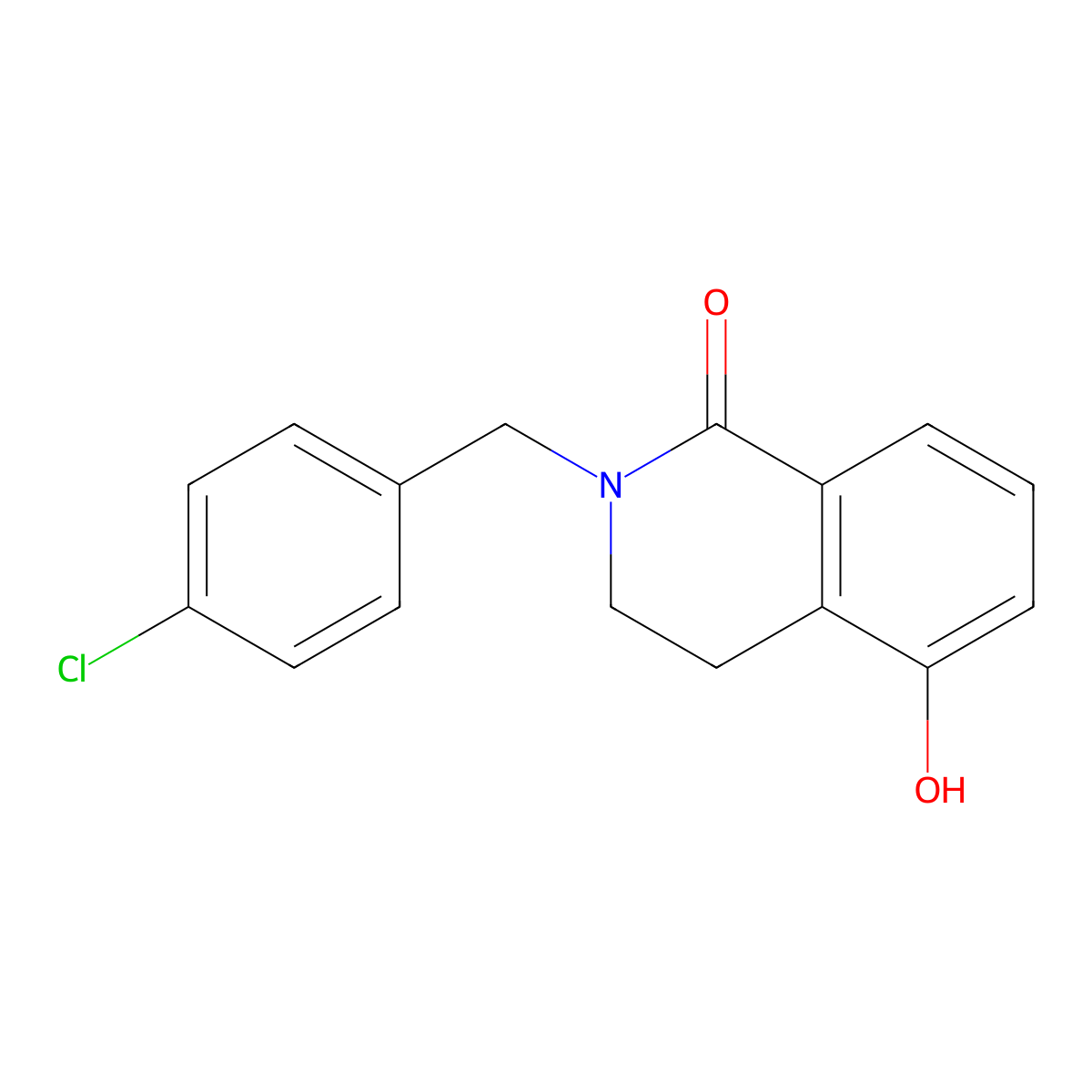 2-(4-chlorobenzyl)-5-hydroxy-3,4-dihydroisoquinolin-1(2H)-one molecular structure, CAS 1105196-16-4