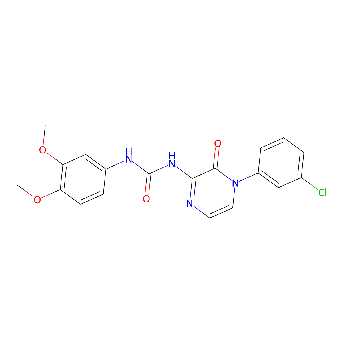 3-[4-(3-Chlorophenyl)-3-oxo-3,4-dihydropyrazin-2-yl]-1-(3,4-dimethoxyphenyl)urea molecular structure, CAS 1105196-18-6