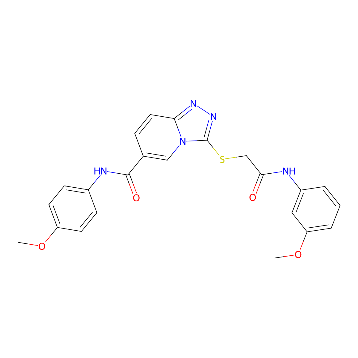 N-(4-methoxyphenyl)-3-((2-((3-methoxyphenyl)amino)-2-oxoethyl)thio)-[1,2,4]triazolo[4,3-a]pyridine-6-carboxamide molecular structure, CAS 1105196-24-4