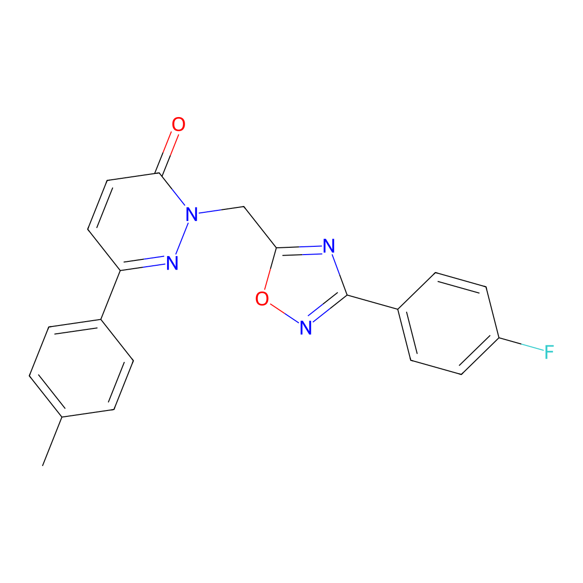 2-((3-(4-fluorophenyl)-1,2,4-oxadiazol-5-yl)methyl)-6-(p-tolyl)pyridazin-3(2H)-one molecular structure, CAS 1105196-29-9