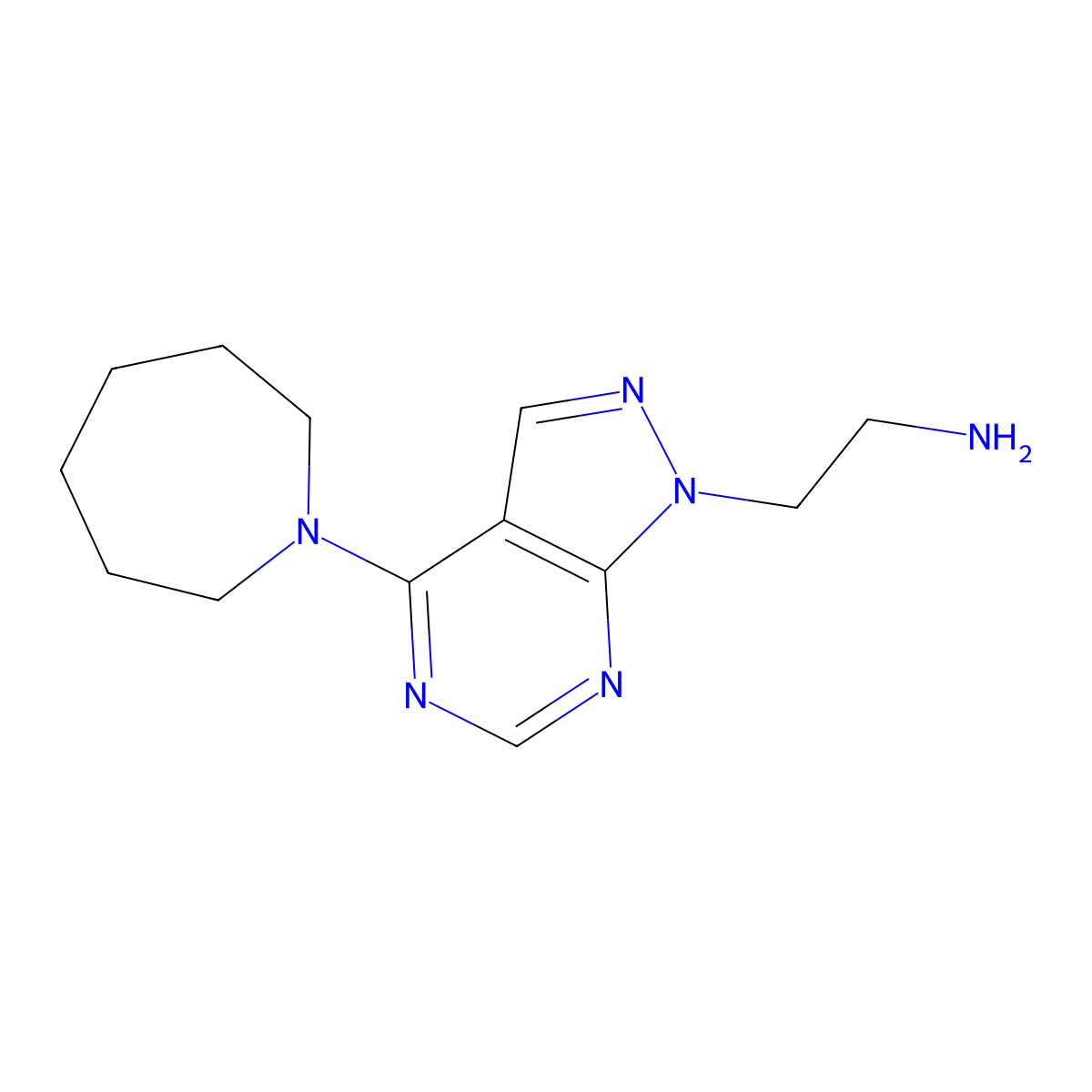 [2-(4-azepan-1-yl-1H-pyrazolo[3,4-d]pyrimidin-1-yl)ethyl]amine molecular structure, CAS 1105196-31-3