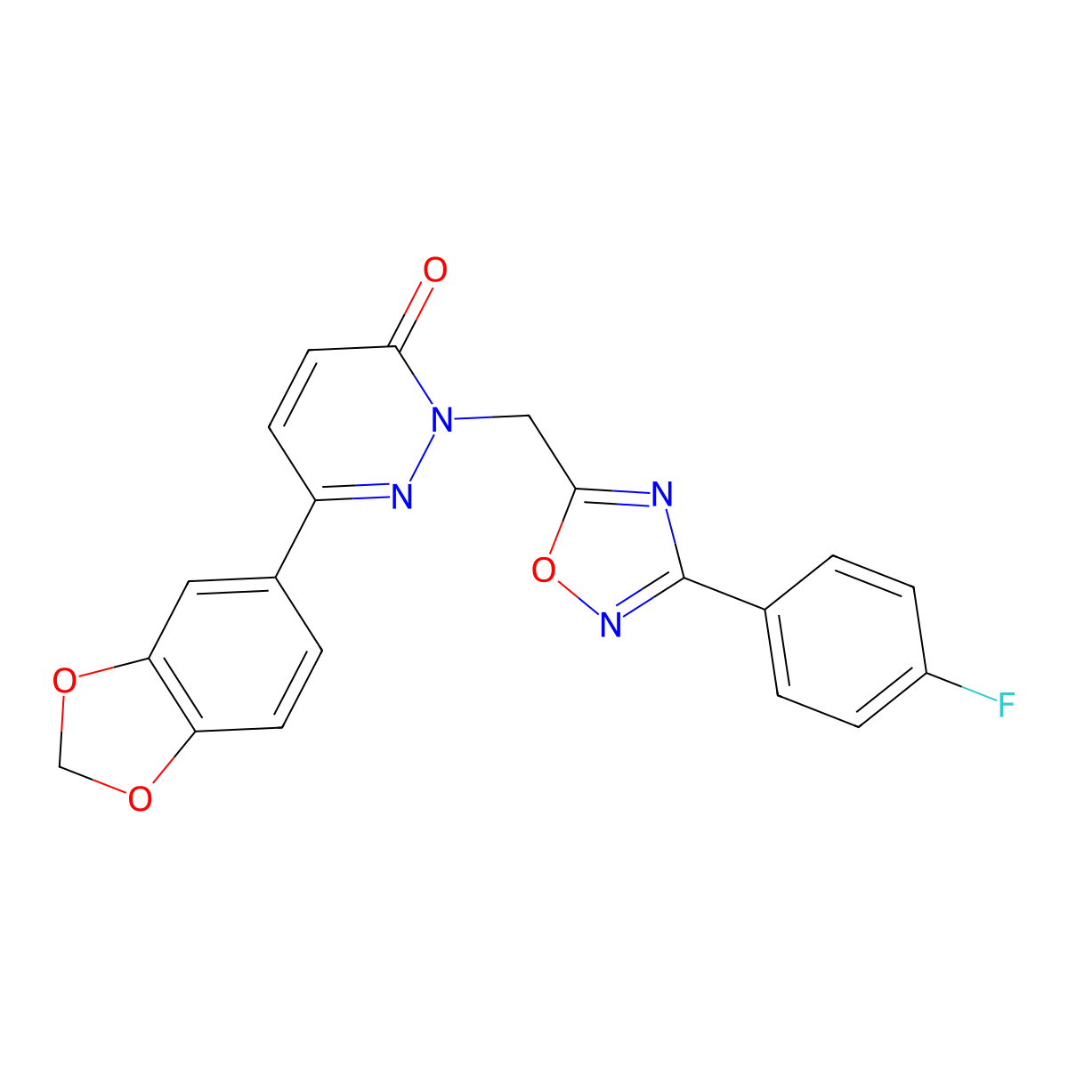 6-(2H-1,3-benzodioxol-5-yl)-2-{[3-(4-fluorophenyl)-1,2,4-oxadiazol-5-yl]methyl}-2,3-dihydropyridazin-3-one molecular structure, CAS 1105196-32-4