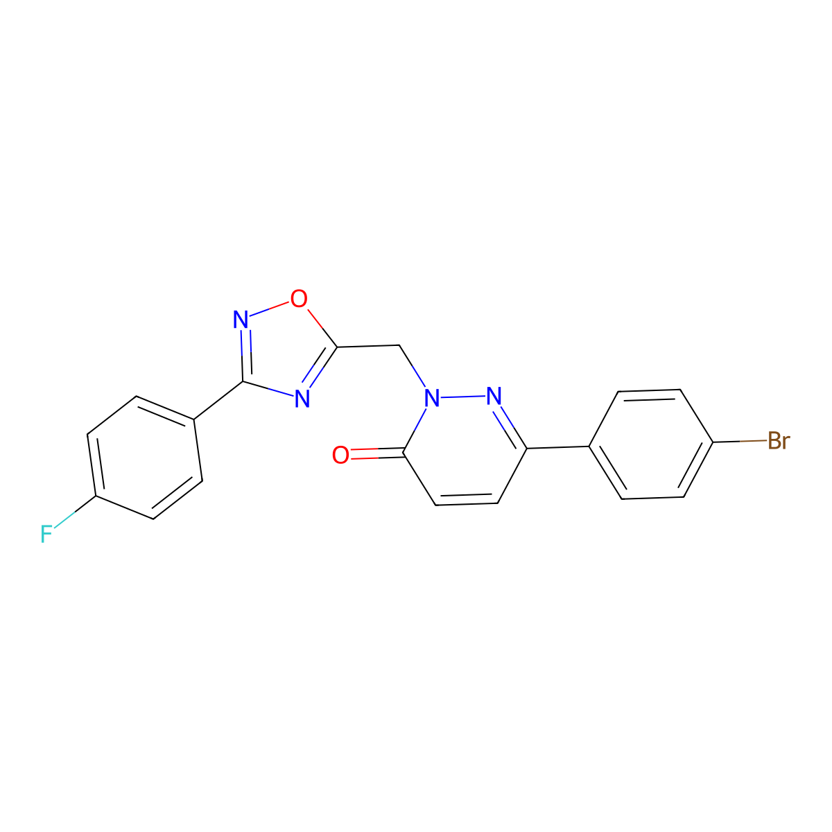 6-(4-bromophenyl)-2-((3-(4-fluorophenyl)-1,2,4-oxadiazol-5-yl)methyl)pyridazin-3(2H)-one molecular structure, CAS 1105196-40-4