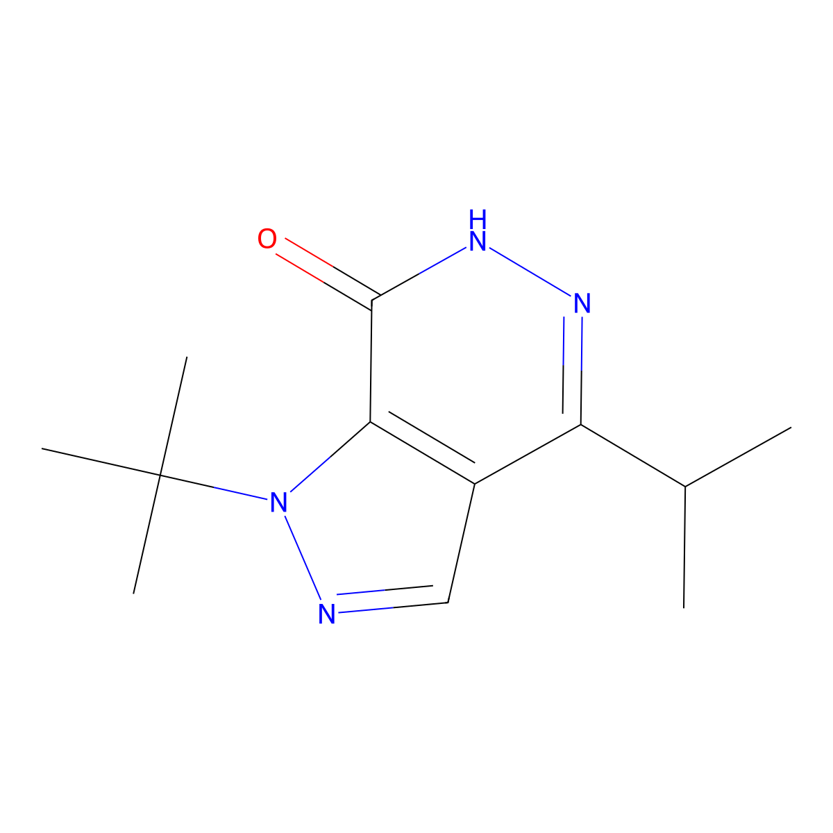 1-tert-butyl-4-(propan-2-yl)-1H,6H,7H-pyrazolo[3,4-d]pyridazin-7-one molecular structure, CAS 1105196-46-0