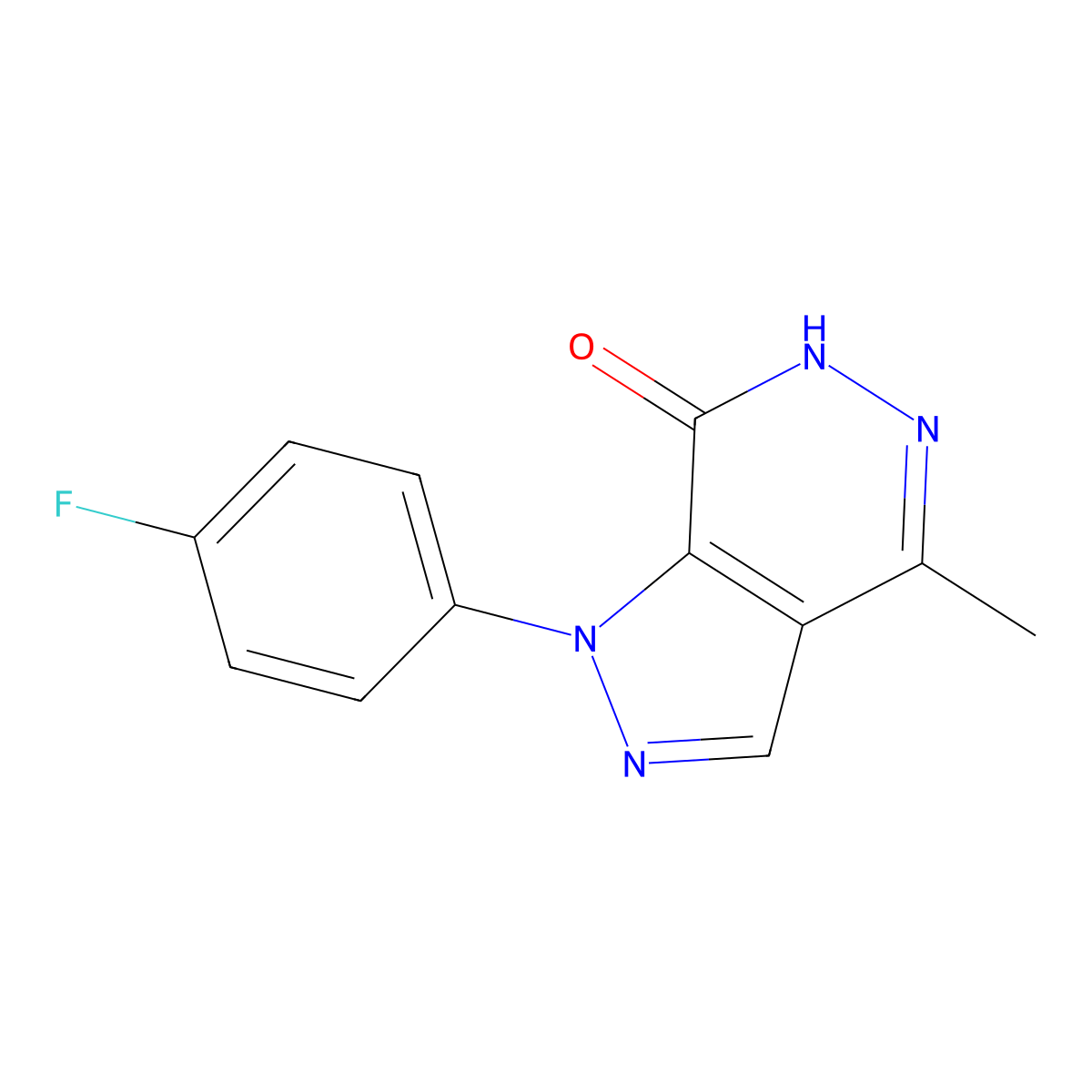 1-(4-fluorophenyl)-4-methyl-1,6-dihydro-7H-pyrazolo[3,4-d]pyridazin-7-one molecular structure, CAS 1105196-48-2