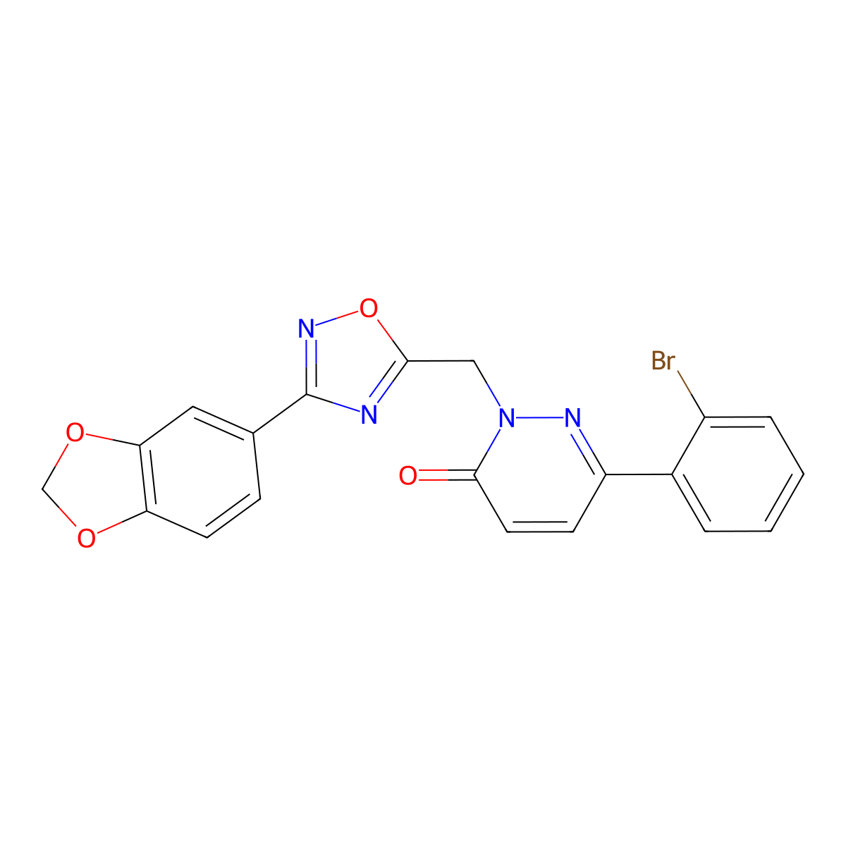 2-((3-(benzo[d][1,3]dioxol-5-yl)-1,2,4-oxadiazol-5-yl)methyl)-6-(2-bromophenyl)pyridazin-3(2H)-one molecular structure, CAS 1105196-51-7