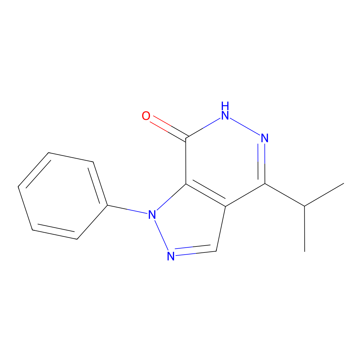 4-isopropyl-1-phenyl-1,6-dihydro-7H-pyrazolo[3,4-d]pyridazin-7-one molecular structure, CAS 1105196-52-8