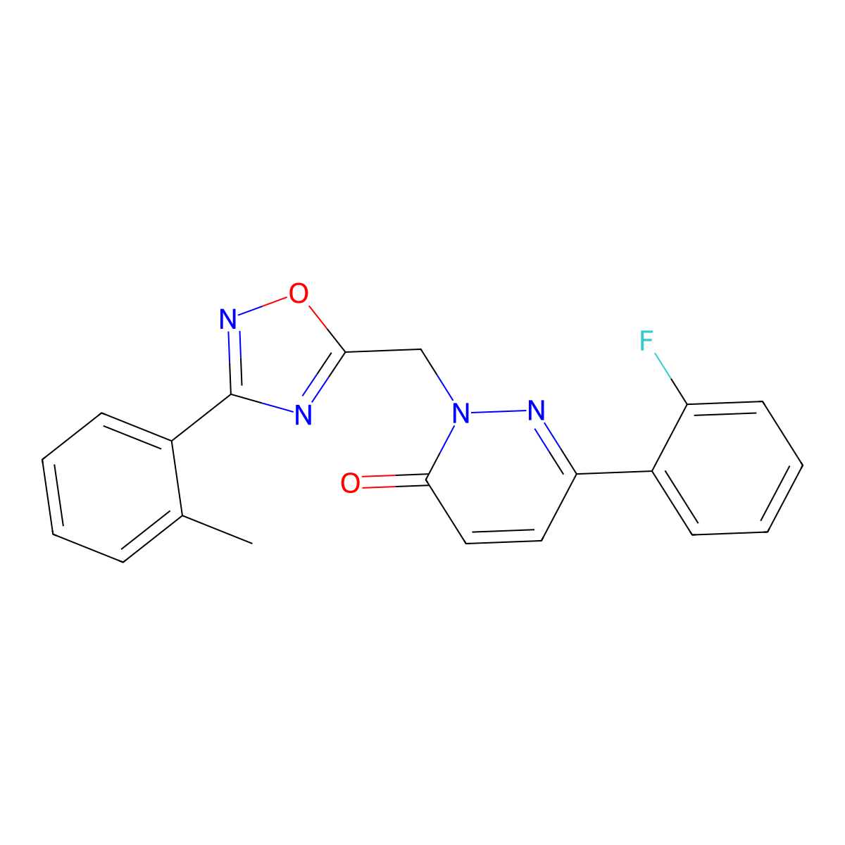 6-(2-fluorophenyl)-2-((3-(o-tolyl)-1,2,4-oxadiazol-5-yl)methyl)pyridazin-3(2H)-one molecular structure, CAS 1105196-54-0