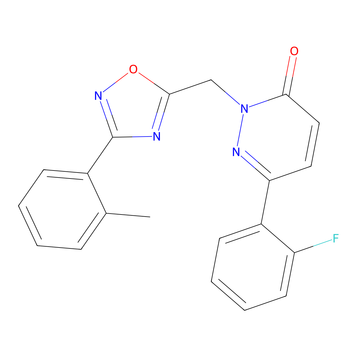 6-(2-fluorophenyl)-2-((3-(o-tolyl)-1,2,4-oxadiazol-5-yl)methyl)pyridazin-3(2H)-one molecular structure, CAS 1105196-54-0