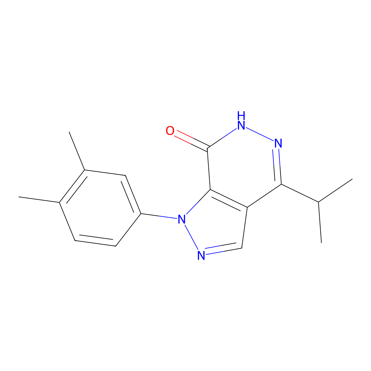 1-(3,4-dimethylphenyl)-4-isopropyl-1,6-dihydro-7H-pyrazolo[3,4-d]pyridazin-7-one molecular structure, CAS 1105196-58-4