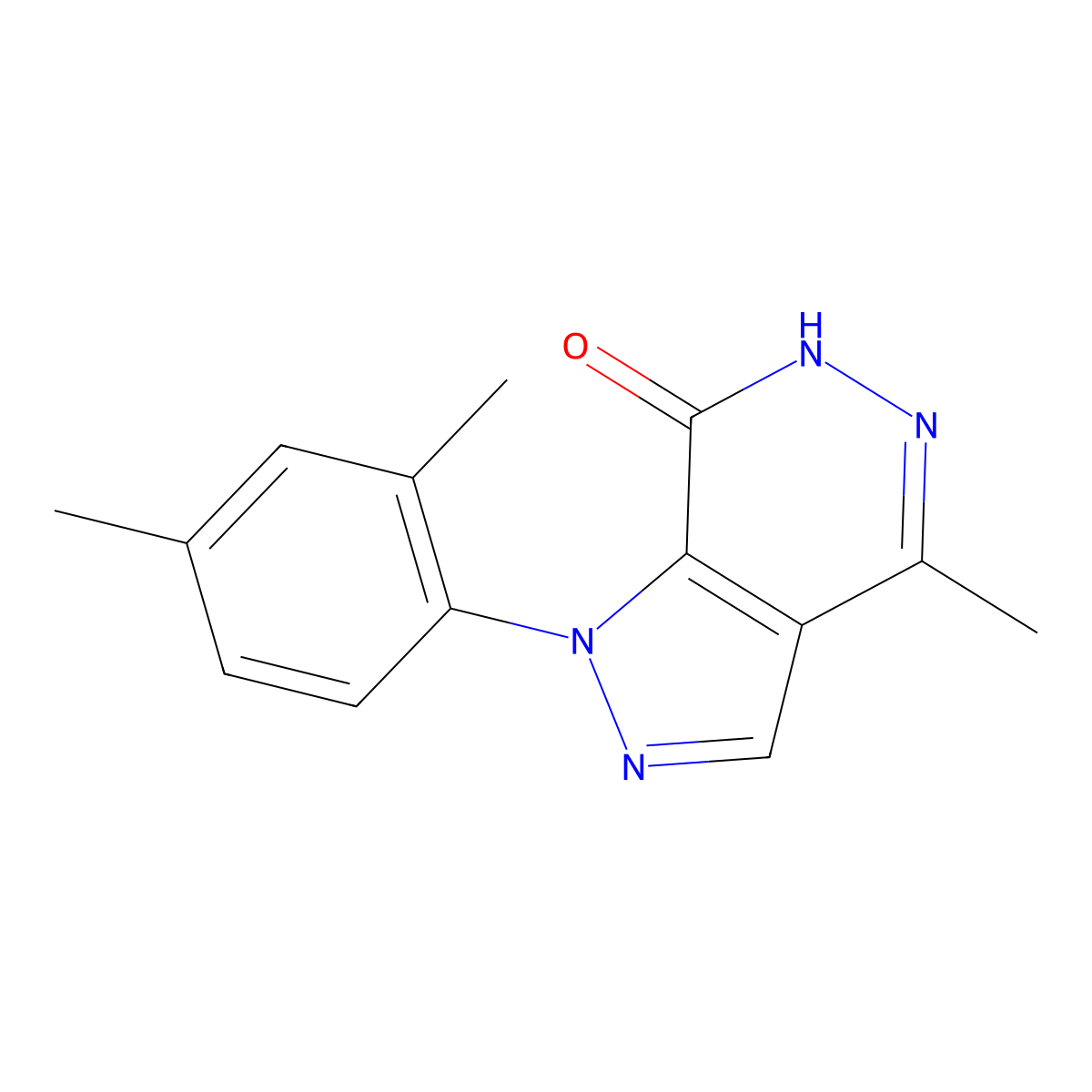 1-(2,4-dimethylphenyl)-4-methyl-1,6-dihydro-7H-pyrazolo[3,4-d]pyridazin-7-one molecular structure, CAS 1105196-61-9