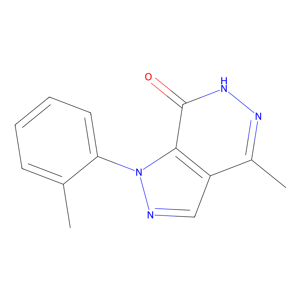 4-methyl-1-(2-methylphenyl)-1,6-dihydro-7H-pyrazolo[3,4-d]pyridazin-7-one molecular structure, CAS 1105196-73-3