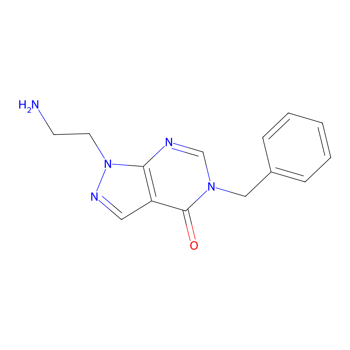 1-(2-aminoethyl)-5-benzyl-1,5-dihydro-4H-pyrazolo[3,4-d]pyrimidin-4-one molecular structure, CAS 1105197-05-4