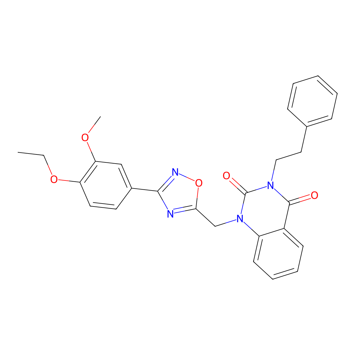 1-{[3-(4-Ethoxy-3-methoxyphenyl)-1,2,4-oxadiazol-5-yl]methyl}-3-(2-phenylethyl)-1,2,3,4-tetrahydroquinazoline-2,4-dione molecular structure, CAS 1105197-16-7