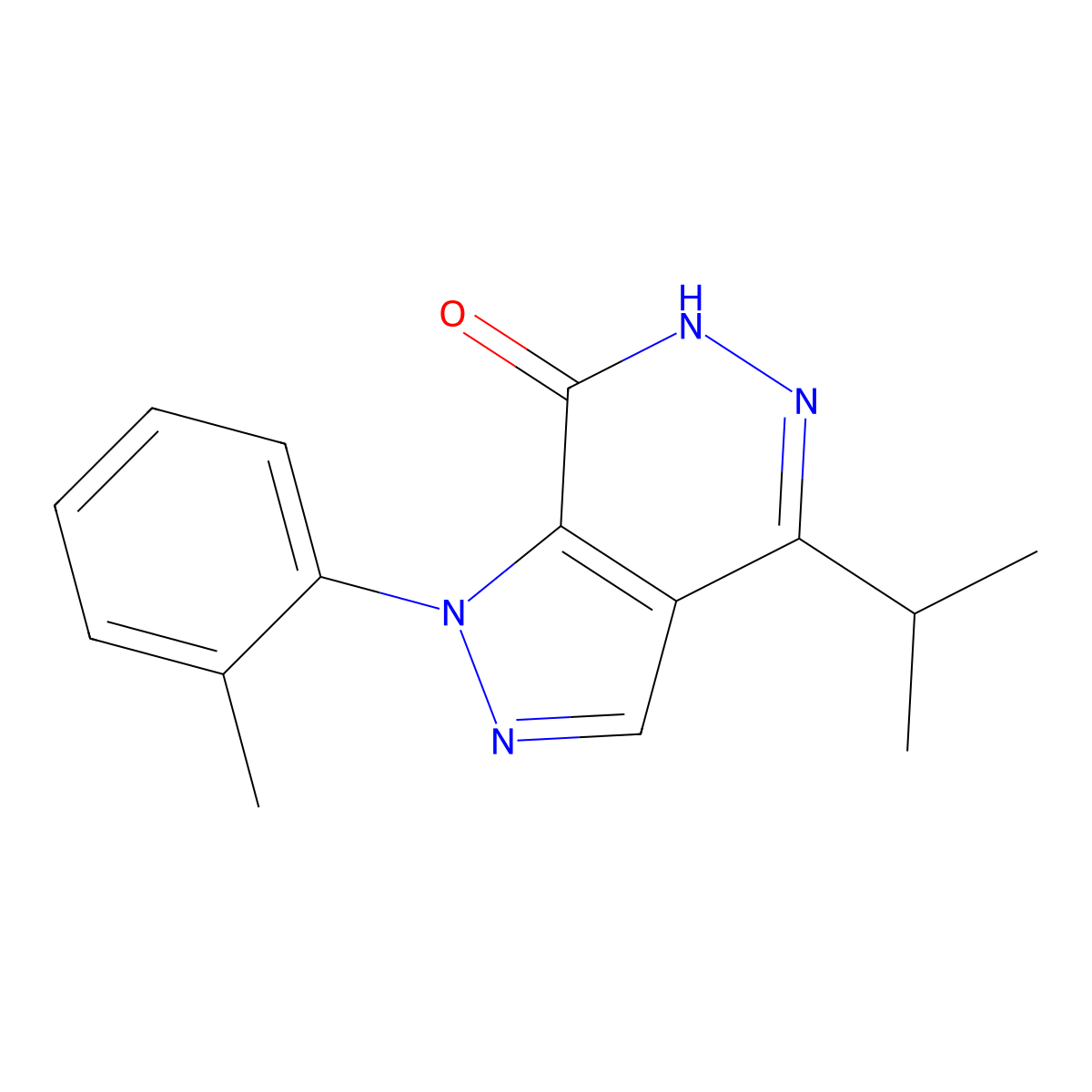 4-isopropyl-1-(2-methylphenyl)-1,6-dihydro-7H-pyrazolo[3,4-d]pyridazin-7-one molecular structure, CAS 1105197-18-9